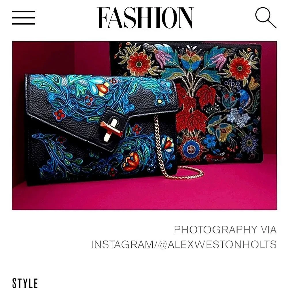 Ela +Belcourt Artisan Collection Canvas Clutch... Limited Edition
